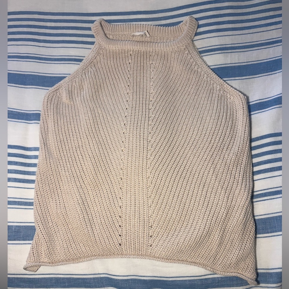 Light Beige Knit Halter Top
